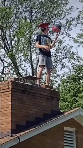 'Graduation Warmup': Illinois High School Senior Shoots Perfect Hoop From Roof