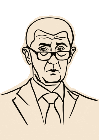 Andrej Babis Sticker by Polymer Week