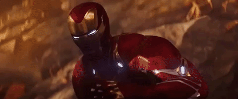 iron man thanos punch GIF