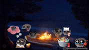 Camping Camp Fire GIF by Sad Hamster