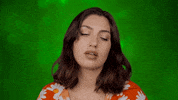 Video gif. Groggy woman with heavy eyes nods off, too tired to stay awake.