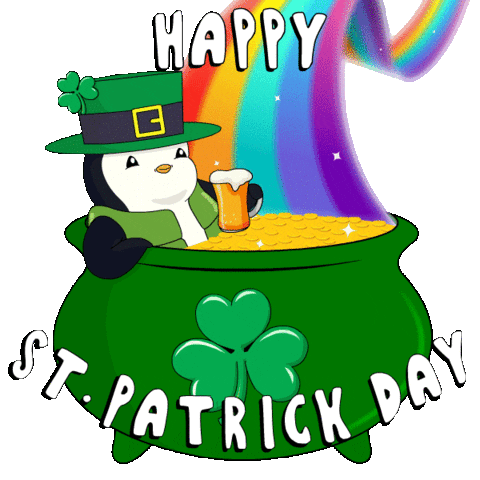 St Patricks Day Penguin Sticker by Pudgy Penguins
