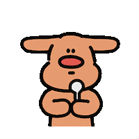 leewalee dog hungry ab 강아지 Sticker