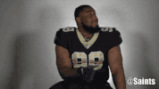 saints football thinking GIF by New Orleans Saints
