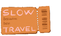 Adeledraws travel ticket asap slowtravel Sticker
