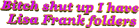 pink Bitch shut up I have Lisa Frank folders Sticker by AnimatedText
