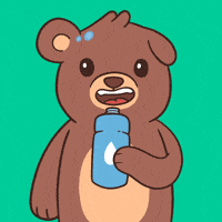 Teddy Bear Drinking GIF by BEARISH