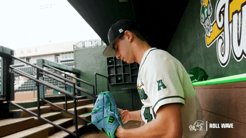 College Baseball Zach GIF by GreenWave