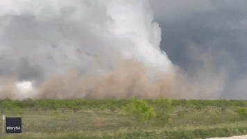 Rotating Clouds Spin in Central Texas Amid Storm Warnings