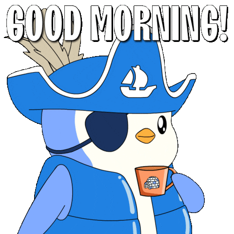 Happy Good Morning Sticker by Pudgy Penguins