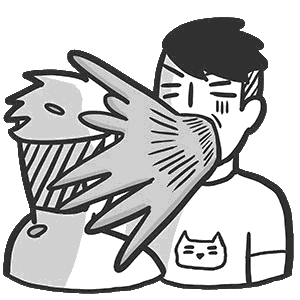 puke jiejie Sticker by jiejie&unclecat