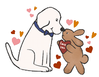 Puppy Love Sticker by Little Blue Fairy