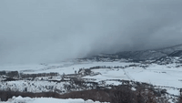 Snow Squall Rolls Into Steamboat Springs, Colorado