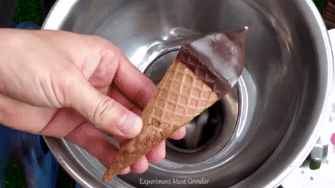 ExperimenMeatGrinder giphyupload chocolate ice cream meat GIF