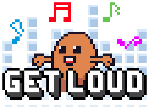 Happy Get Loud Sticker by Memeland by 9GAG