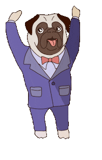 Pug Suit Sticker