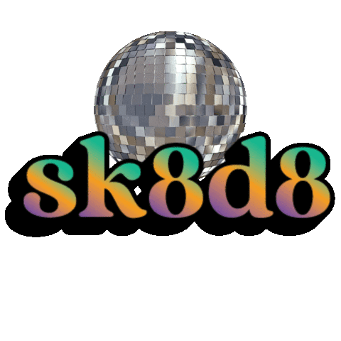 SK8D8 sk8 roller skating skate date sk8d8 Sticker