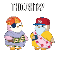Vibes Thinking Sticker by Pudgy Penguins