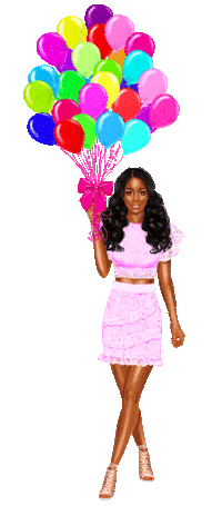 balloons pink dress Sticker by Stacia Pierce