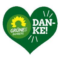 gruenes_bamberg logo herz danke gruene Sticker