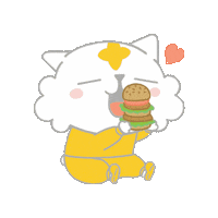 cocohanee yummy hungry eating burger Sticker