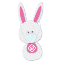 Bunny Corona Sticker by GRAWEsidebyside