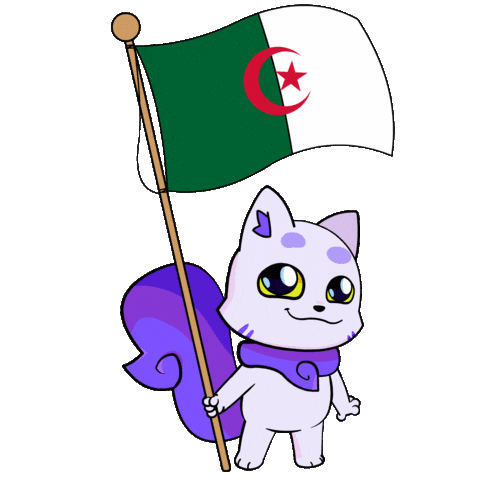 Flag Algeria Sticker by Lucky Kat Studios