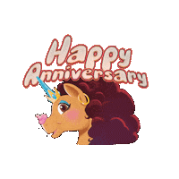Happy Anniversary Sticker by Afro Unicorn