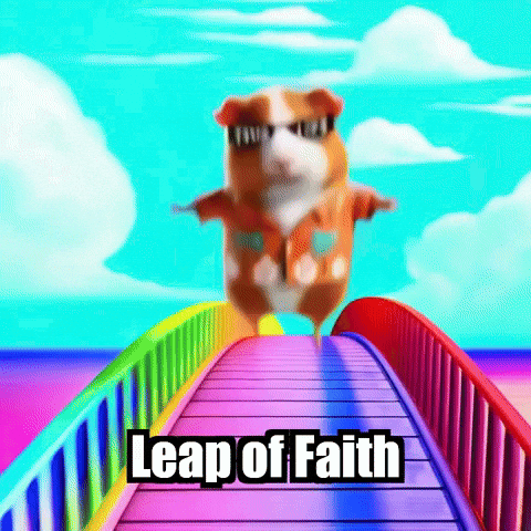 Leap Of Faith Wisdom GIF by Guinea Gambino