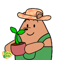 Bear Plants Sticker