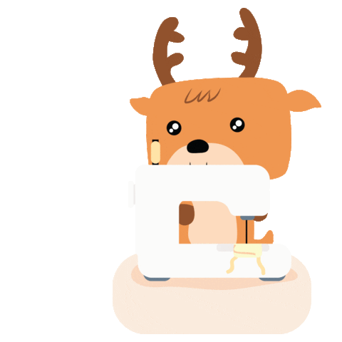 kotakata_ giphyupload deer sewing choco Sticker