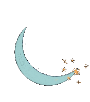 Crescent Moon Stars Sticker