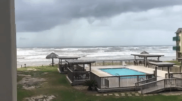 Ominous Clouds, Rough Surf Precede Tropical Storm Harold Landfall in South Texas