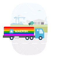 Maersk_official logo rainbow ocean airplane Sticker