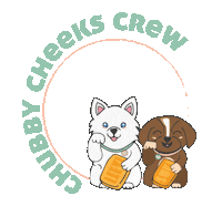 chubbycheekscrew dogs crew hund cheeks Sticker