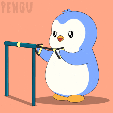 Gym Sweating GIF by Pudgy Penguins