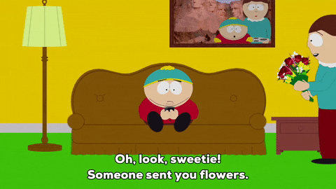 eric cartman flowers GIF by South Park 