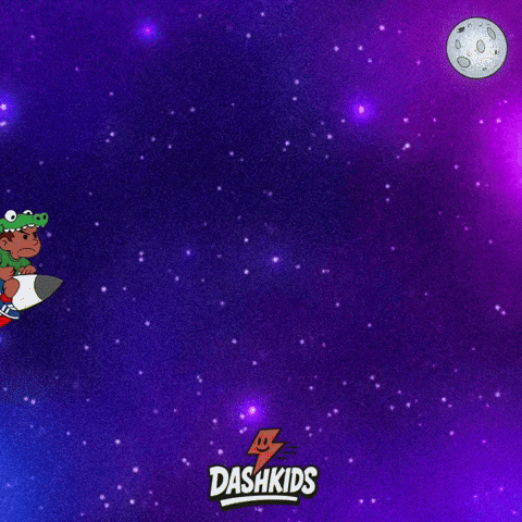 DashKids up moon rocket rocketman GIF