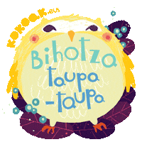 kokoakgara corazon owl euskara hearth Sticker