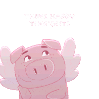 Happy Flying Pig Sticker by PositivelyPigasus