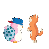 Dog Jumping Sticker by Pudgy Penguins