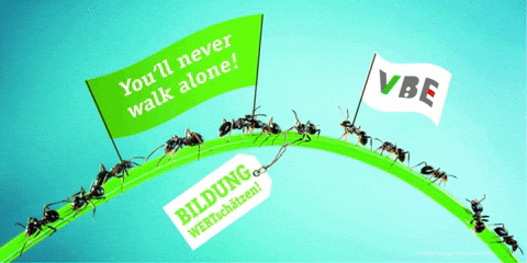 VBE_NRW giphyupload vbe youneverwalkalone vbeants bildung vbenrw gewerkschaft lehrer personalrat GIF