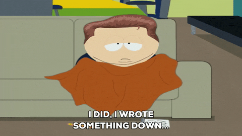 eric cartman writing GIF by South Park 