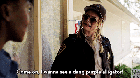 dirk gently purple alligator GIF by BBC America