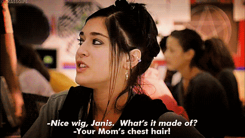 lizzy caplan your moms chest hair GIF