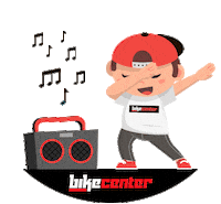 Bike_center happy dance music fun Sticker