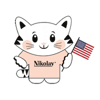 Independence Day Cat Sticker by Grishko