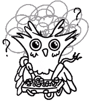 Confused Owl Sticker by Synthux Academy