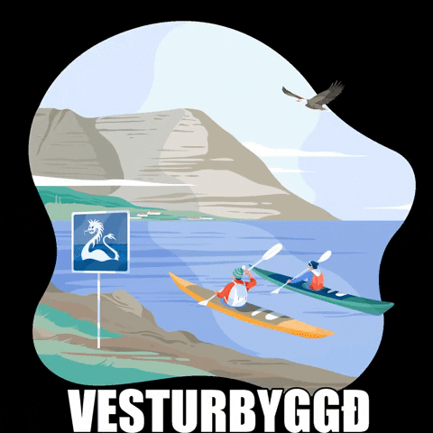 vesturbyggd giphygifmaker monster eagle kayak GIF