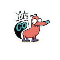 Lets Go Roller Skating Sticker by Chris Piascik